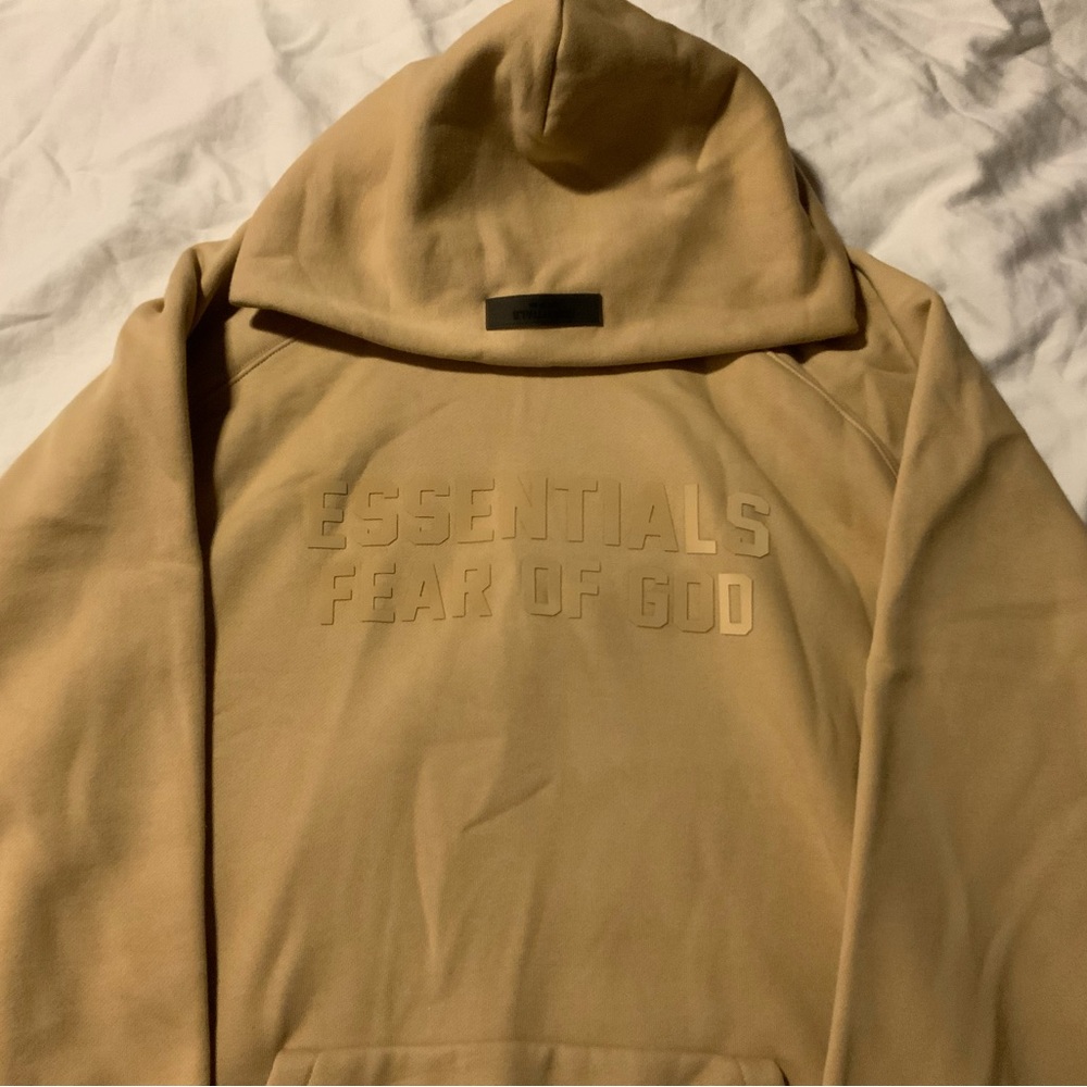 Fear of God Essentials Pullover Hoodie in Khaki
